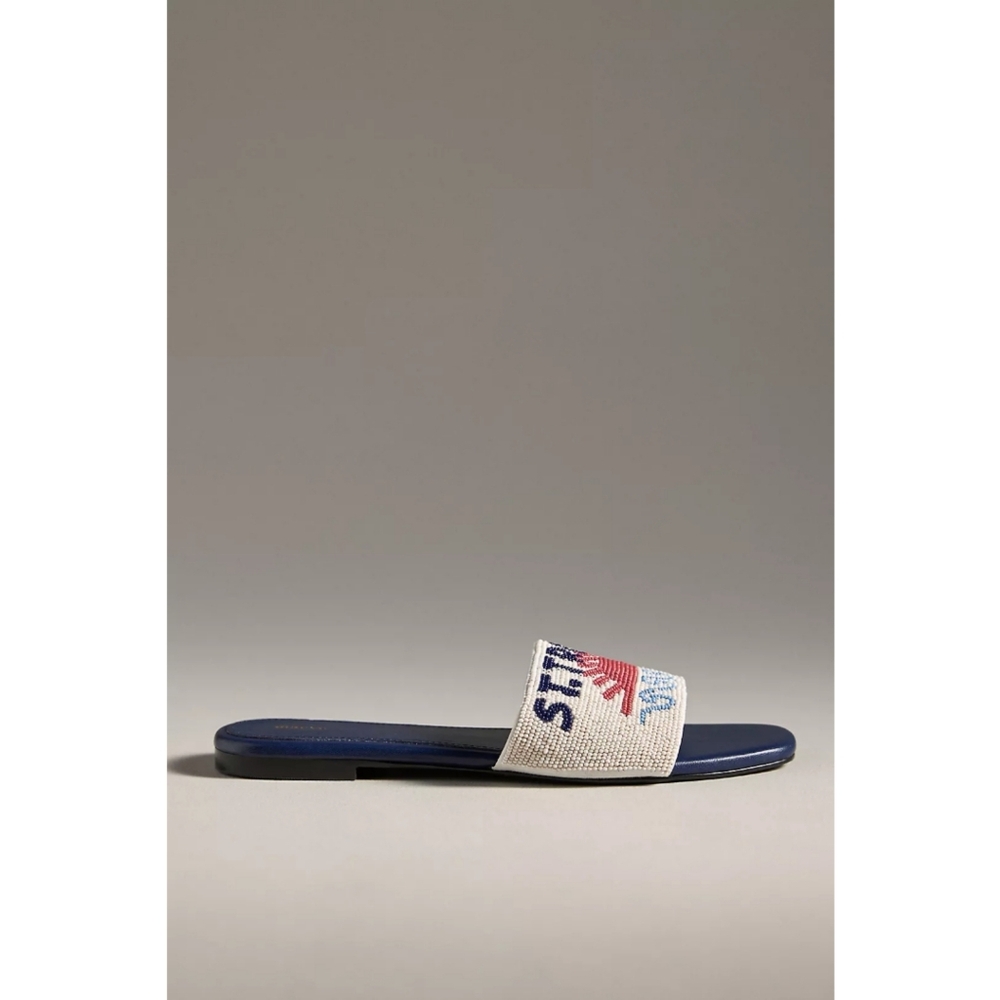 Maeve For Anthropologie The Fiona Beaded Slide Sandal - St. Tropez - Picture 2 of 10